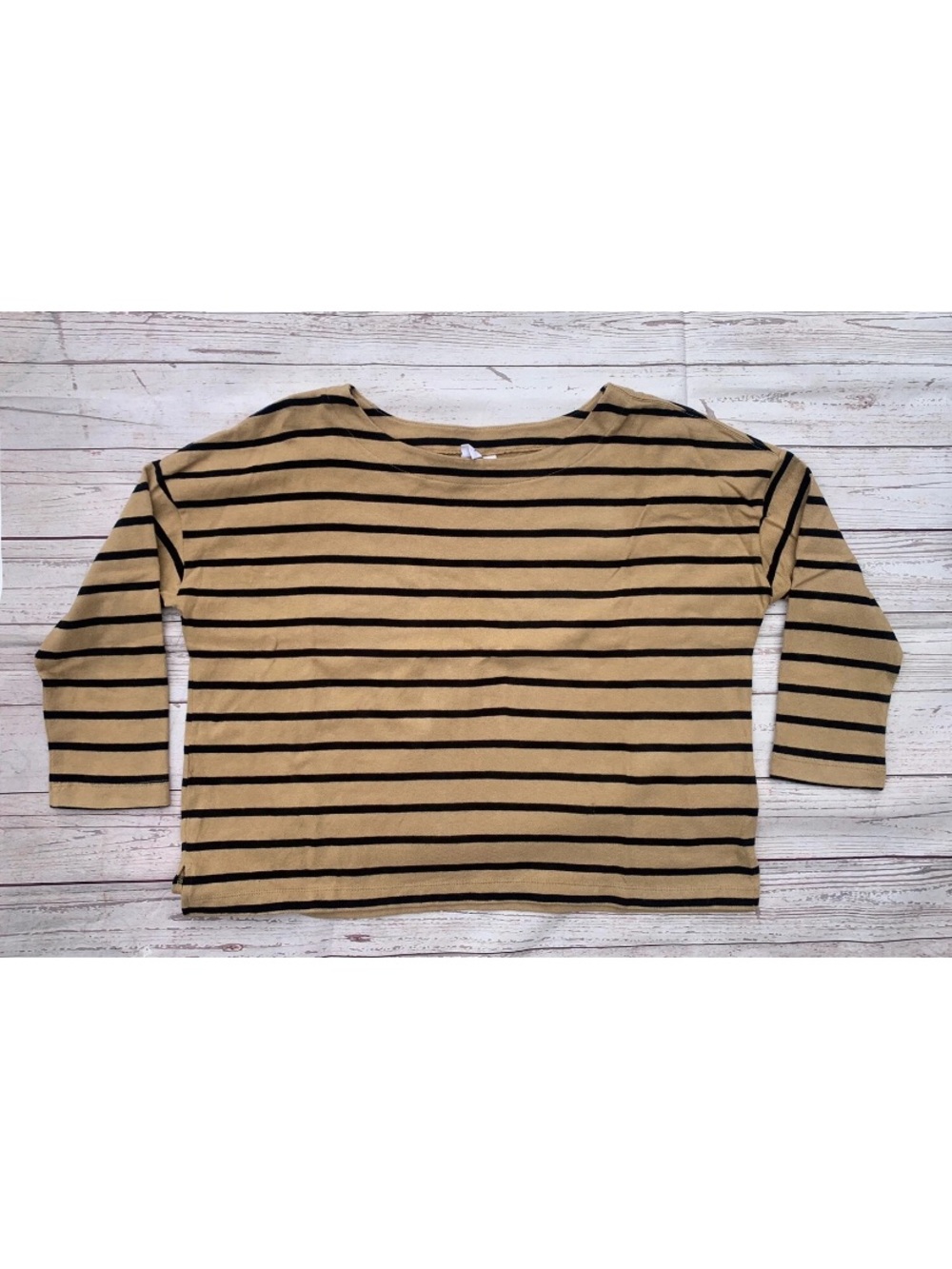 GAP Women's Sz Medium Relaxed Striped Brown and Black Long Sleeve Top